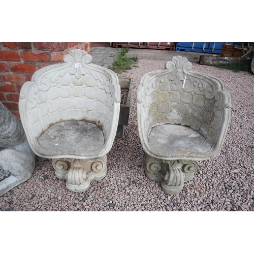 466 - Pair of stone garden seats