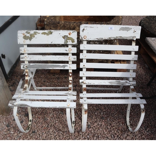 472 - Pair metal garden chairs