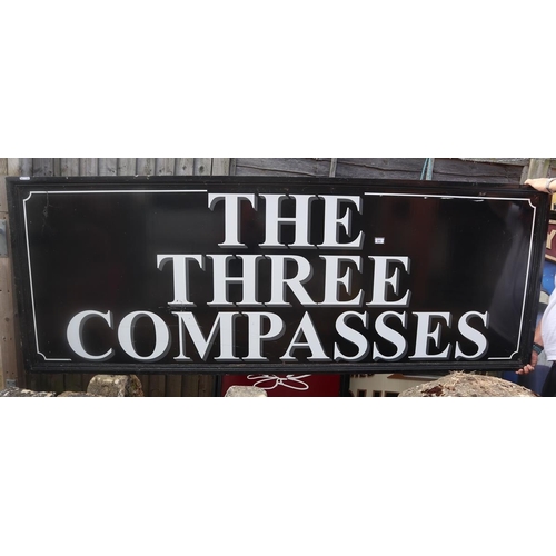 475 - The Three Compasses pub sign - Approx size: 246cm x 90cm