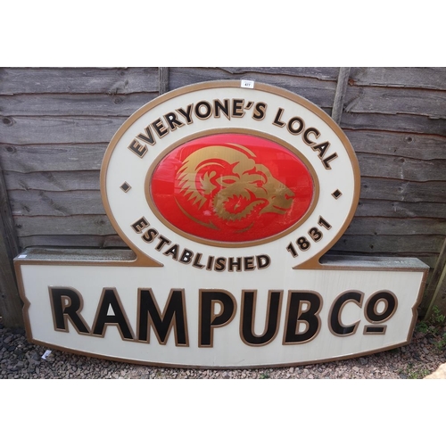 477 - Large Ram pub sign - Approx size: 151cm x 106cm