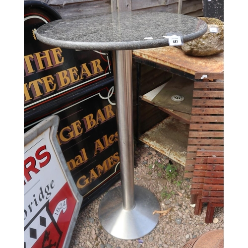 481 - Marble top bar table - Approx height: 115cm