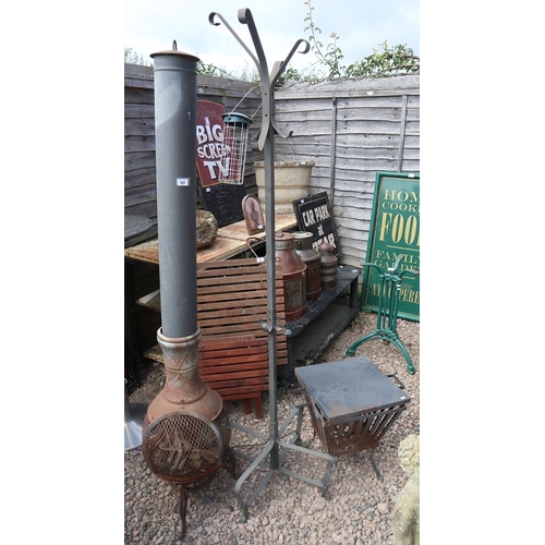 482 - Chimnea, coat hanger and fire pit