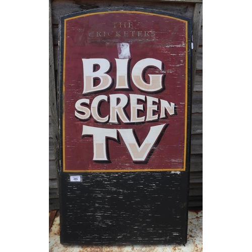 486 - The Cricketers Big Screen TV sign - Approx size: 94cm x 52cm