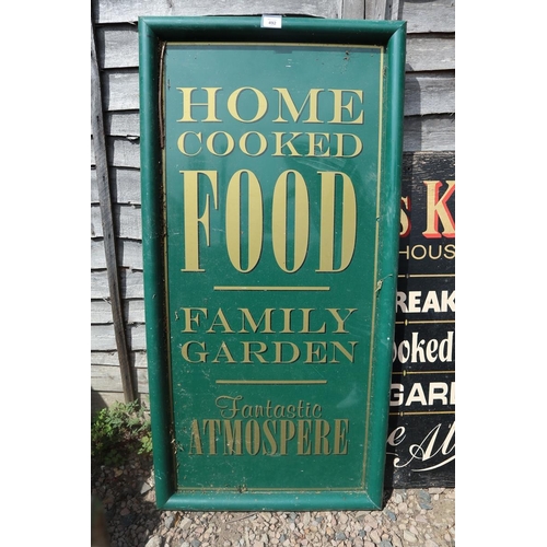 492 - Home Cooked pub sign - Approx size: 60cm x 122cm