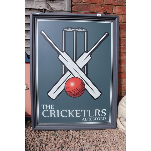 496 - Cricketers Arms double sided pub sign - Approx size: 92cm x 123cm