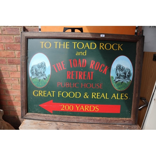 498 - The Toad Rock double sided pub sign - Approx size: 92cm x 123cm