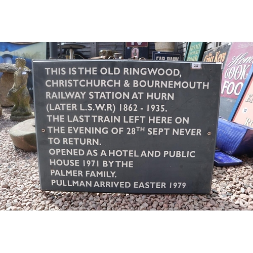 499 - Railway sign - This is the Old Ringwood - Approx size: 82cm x 62cm