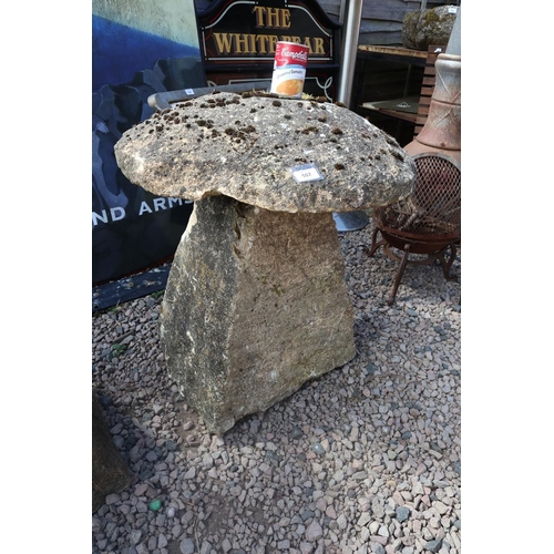 507 - Antique staddle stone with top