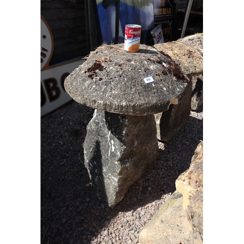 513 - Antique staddle stone with top