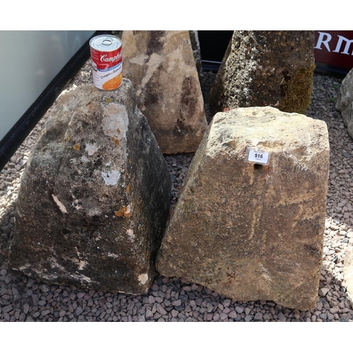 516 - 2 antique staddle stone bases