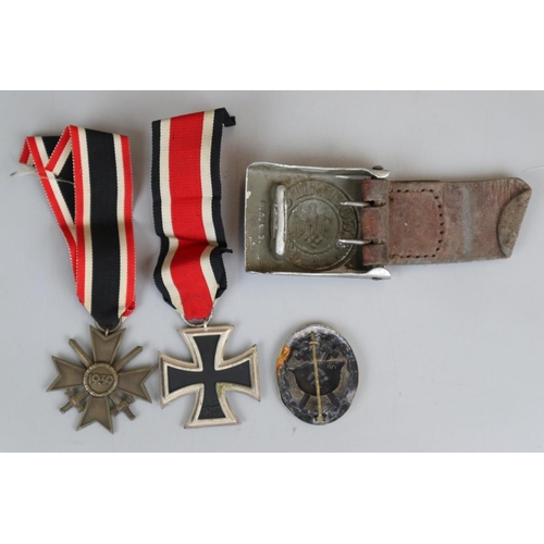 65 - 2 German crosses together with belt buckle