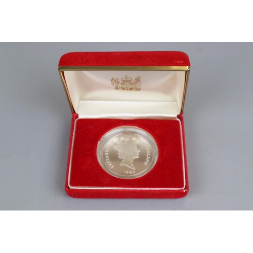 68 - Silver proof dollar coin New Zealand 1986 Royal visit