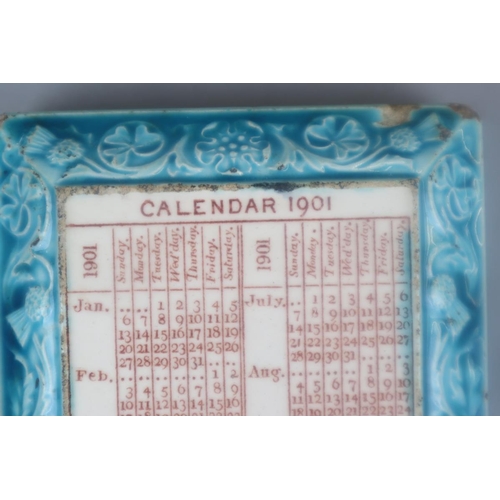 77 - 2 Minton Hollins and Co. calendar tiles 1901 and 1904