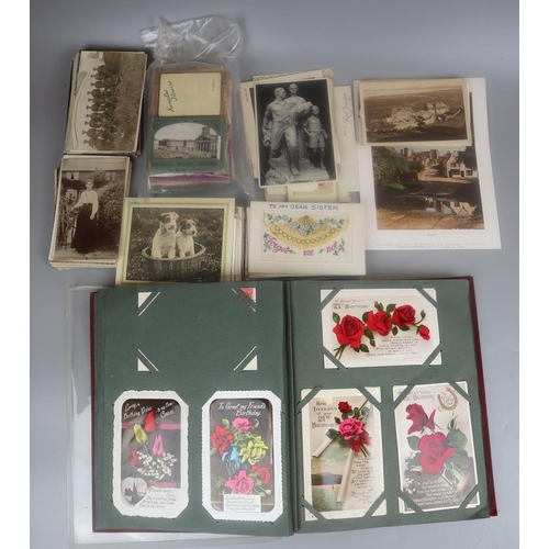 87 - Postcard album with other loose cards