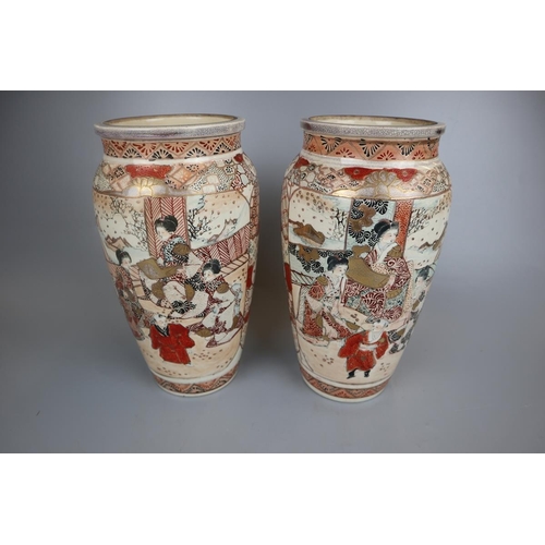 99 - Pair of Satsuma vases - Approx height: 30cm