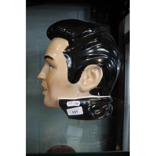 101 - Ceramic Elvis head - Approx height: 27cm