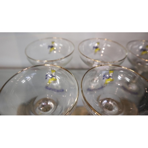 119 - Set of 6 Babycham glasses together with Babycham ashtray