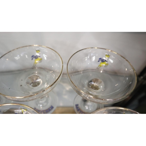 119 - Set of 6 Babycham glasses together with Babycham ashtray