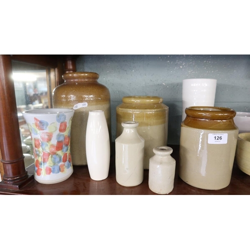 126 - Collection of earthenware pottery etc