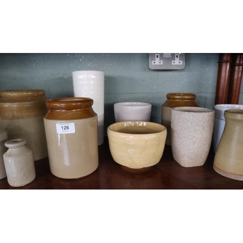 126 - Collection of earthenware pottery etc