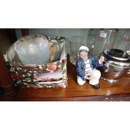 131 - Pub memorabilia to include punch bowl and drinking chess set