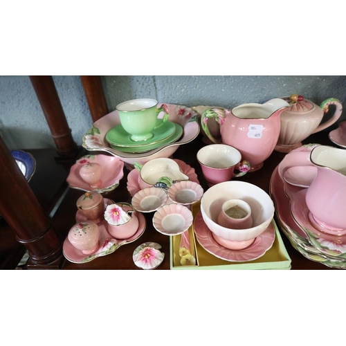 132 - Collection of pink ceramics to include Brentleigh ware Staffordshire