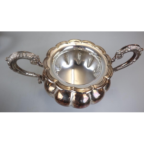 134 - Mappin and Webb tea service with silver plate tray