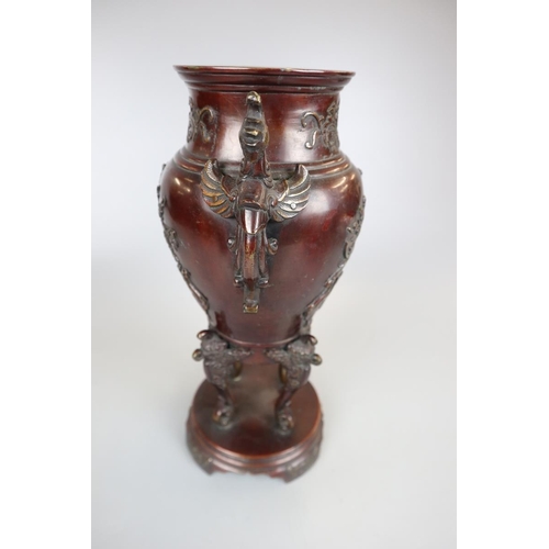 138 - Oriental bronze urn - Approx height: 35cm