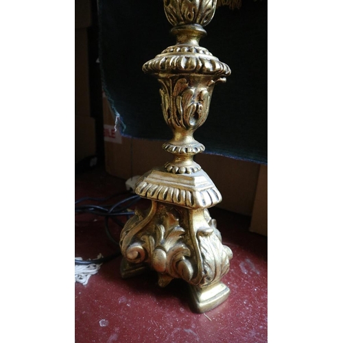 148 - Ornate gilt table lamp