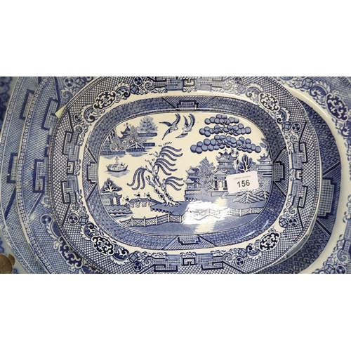 156 - Collection of blue and white china