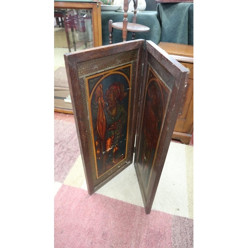 171 - 2 panel painted glass screen