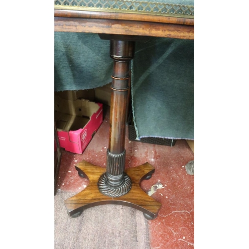 172 - Regency rosewood galleried pedestal table