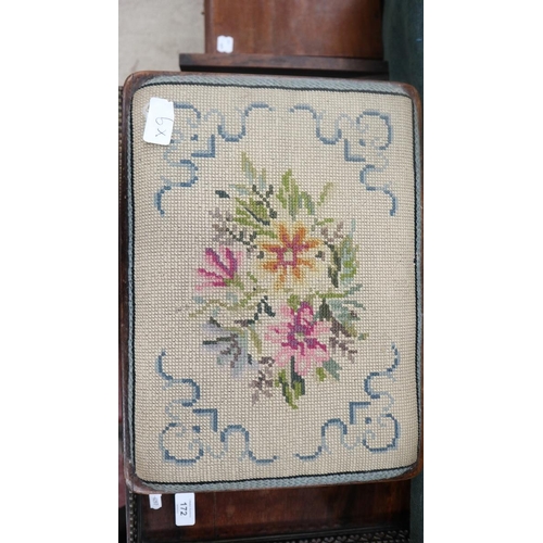 173 - Antique tapestry stool