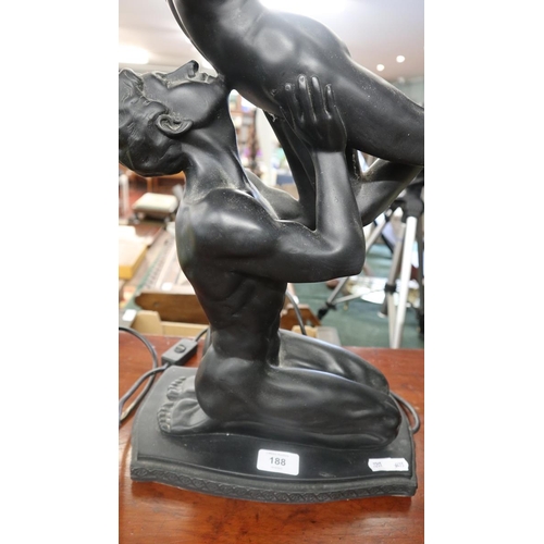 188 - Art Deco style figure lamp - Approx height: 83cm