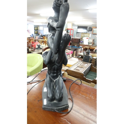 188 - Art Deco style figure lamp - Approx height: 83cm