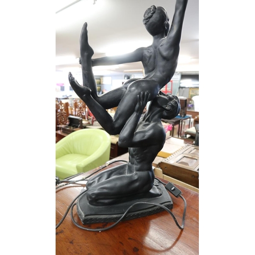 188 - Art Deco style figure lamp - Approx height: 83cm