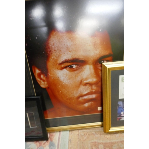 238 - Signed Muhammad Ali L/E print 58/100 with C.O.A together with a framed film cell of the Muhammad Ali... 