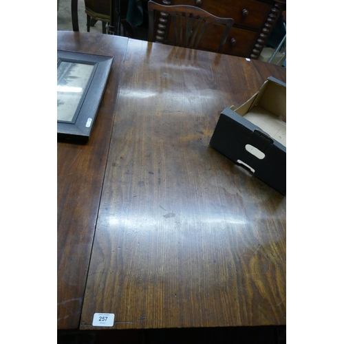 257 - 19thC D end dining table with leaf - Approx size: L: 210cm W: 132cm H: 75cm