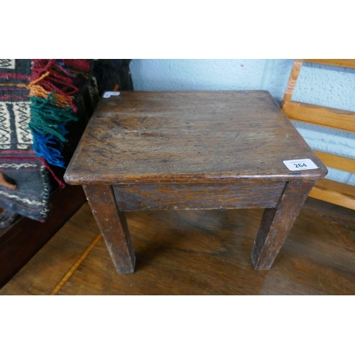 264 - Small stool together with small cabinet and spice rack