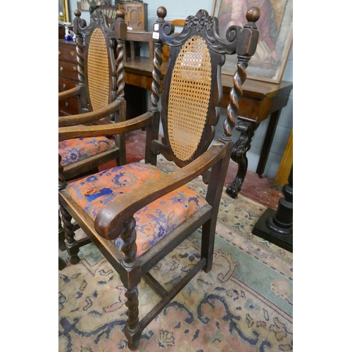 266 - 3 Carolean style carver chairs