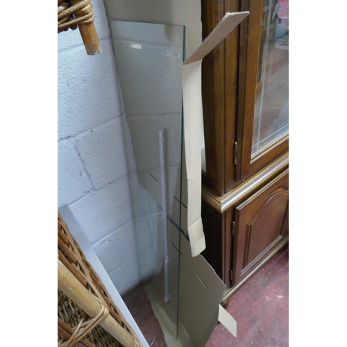 291 - Large glazed display cabinet on base - Approx size: W: 132cm D: 44cm H: 214cm