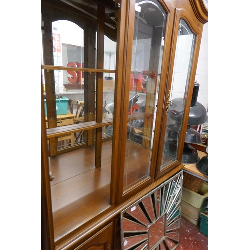 291 - Large glazed display cabinet on base - Approx size: W: 132cm D: 44cm H: 214cm