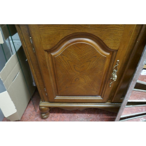 291 - Large glazed display cabinet on base - Approx size: W: 132cm D: 44cm H: 214cm