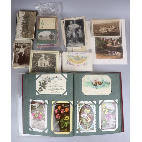 87 - Postcard album with other loose cards