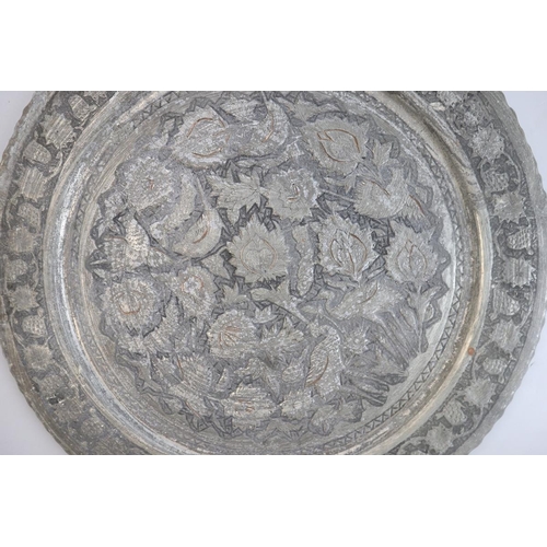 93 - 2 Indian pewter wall plates