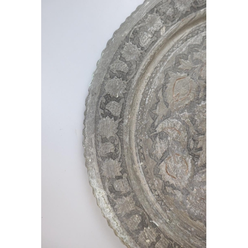 93 - 2 Indian pewter wall plates