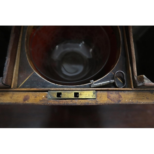 96 - Victorian tea caddy with etched glass mixing bowl