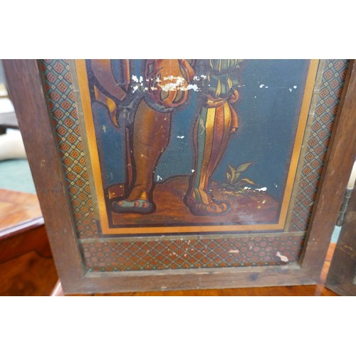 171 - 2 panel painted glass screen