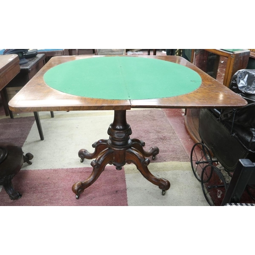 235 - Victorian walnut card table