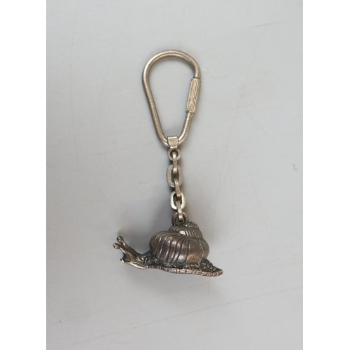 24 - Silver snail key ring